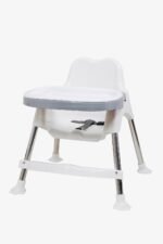 3 in 1 Spotty Baby Dining Chair with Footrest & extra tray, White-Grey Combo - Image 5