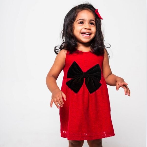 Lace Dress with Velvet Bow