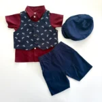 Denim Waistcoat Set with Cap - Image 5