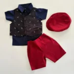 Denim Waistcoat Set with Cap - Image 8