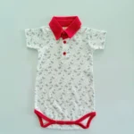 Polo Collared Printed Onesie - Image 6