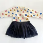 Printed Derby Full Sleeve Soft Net Dress - Image 5