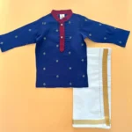 Dotted Slub Silk Kurta and Velcro Mundu - Image 2