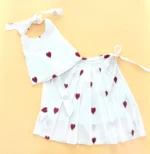 Khadi Hearts Embroidered Back Tying Top and Skirt - Image 4