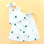 Khadi Hearts Embroidered Back Tying Top and Skirt - Image 3