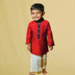 Dotted Slub Silk Kurta and Velcro Mundu - Image 6