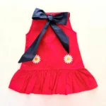 Poplin Tying Daisy Embroidered Dress - Image 2