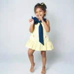 Poplin Tying Daisy Embroidered Dress