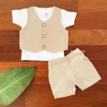 Twill Waistcoat Set & Tee - Image 3