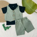 Twill Waiscoat Set and Collared Tee - Image 7