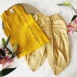 Brocade Silk Sleeveless Kurta & Dhoti Pants - Image 5