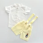 Linen Peter Rabbit Suspender and Shirt - Image 4