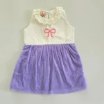 Bow Embroidery Soft Net Dress - Image 4