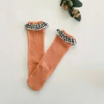 Checked Frill Knee Length Stockings - Image 5
