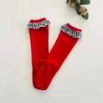 Checked Frill Knee Length Stockings - Image 6