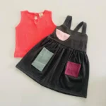 Soft Denim Patch Dungaree Dress and Top - Image 5