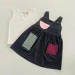 Soft Denim Patch Dungaree Dress and Top - Image 2