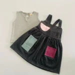 Soft Denim Patch Dungaree Dress and Top - Image 4