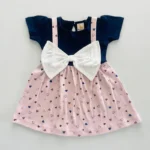 Printed Suspender Dress with Bow - Image 5