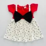 Printed Suspender Dress with Bow - Image 3