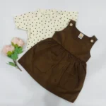 Ribbed Top and Corduroy Dungaree Dress - Image 5