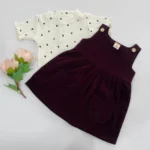 Ribbed Top and Corduroy Dungaree Dress - Image 2