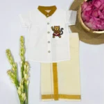 Pulikkali Slub Silk Shirt and Velcro Mundu - Image 3