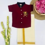 Pulikkali Slub Silk Shirt and Velcro Mundu - Image 4