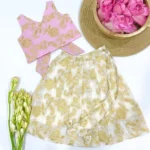 Chanderi Floral Top and Skirt - Image 4