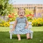 Printed Smocked Top Tying Dress