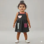 Soft Denim Patch Dungaree Dress and Top