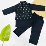 Butta Silk Bundi and Kurta Set - Image 4