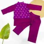 Butta Silk Bundi and Kurta Set - Image 2