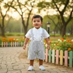 Striped Suspender & Mandarin Collared Shirt