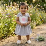 Striped Heart Dress with Bows