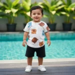 Printed Tee and Shorts with Pockets