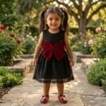 Lace Dress with Velvet Bow