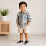 Baby Shark Striped Shirt and Shorts