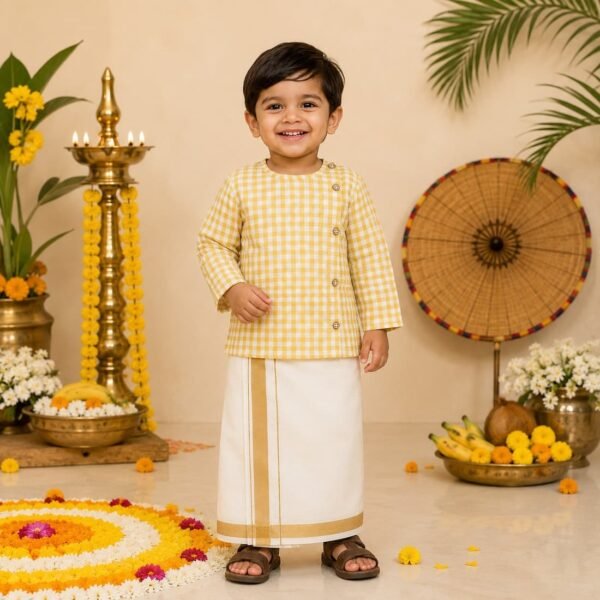 Kasavu Kurta and Mundu