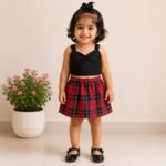 Lace Top and Tartan Skirt