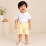 Pleated Buttoned Shirt with Linen Shorts
