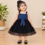 Lace Dress with Bow & Pleated Soft Net - Image 7