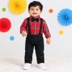 Tartan Onesie with Suspender Pants