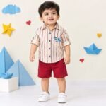 Baby Shark Striped Shirt and Shorts