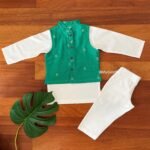 Printed Silk Bundi & Kurta Set