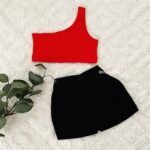 One Shoulder Crop Top & Skort - Image 3