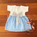 Ribbed Bow Soft Net Dress - Image 2