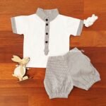 Mandarin Collared Shirt & Striped Shorts - Image 4