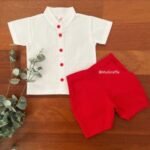 Pleated Mandarin Shirt & Twill Shorts - Image 5