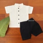 Pleated Mandarin Shirt & Twill Shorts - Image 3